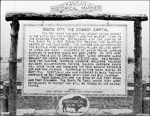 Dodge City, Cowboy Capital marker
