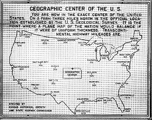 Geographic Center of U. S. marker