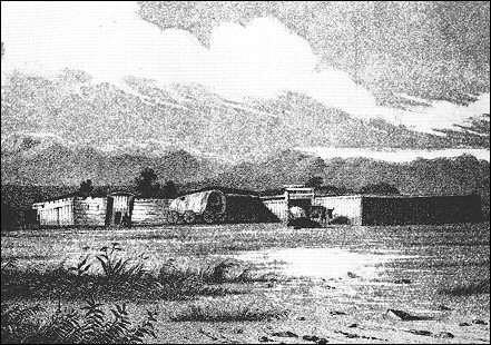 [View of Ft. Bridger, Wyoming, 1849.]