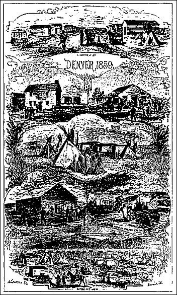 [sketches of various scenes of Denver in 1859.]