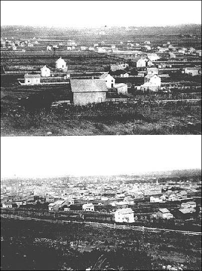 views south and northeast of Mount Oread, 1867, Lawrence KS