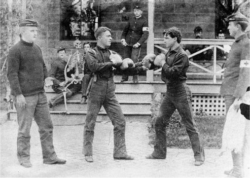 Part of the medical detachment at the hospital about 1870