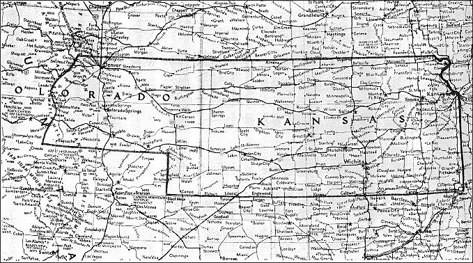 Map of the proposed borders of Kansas