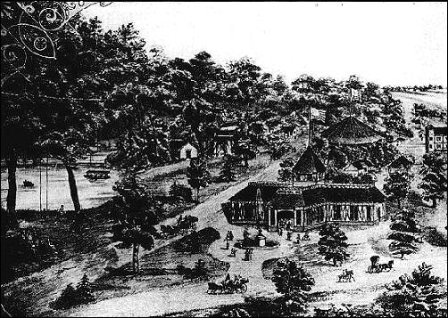 General view of Bismarck Grove grounds in 1882 (left section)