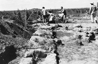 Archeologists of the Kansas State Historical Society working with members of the Kansas Anthropological Association