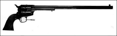The so-called Buntline Special with 16-inch barrel, never shipped from the Colt factory